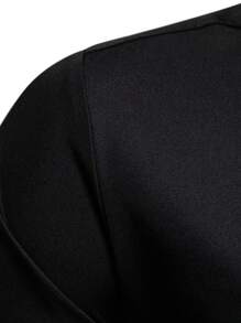 Manfinity Homme 男士休闲印花拼布长袖衬衫，秋季，优雅男士衬衫，黑色正装衬衫男士，男士长袖黑色衬衫，秋季 - 黑色 - 查看 5