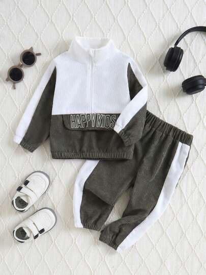 Babyboy 春秋灯芯绒套装，为孩子带来独特的时尚体验。色块设计，经典又时尚