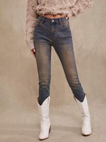 WESTFADE Premium Denim Cotton Tinted Stretch Skinny Jeans - Medium Wash - View 7