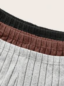 Muchica Damen gestrickte Schlaghosen, Mehrfachpackung, Lässig - Braun - Übersicht 3