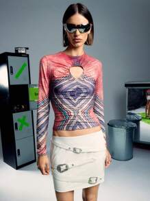 SHEIN Unity Minifalda con detalles de hebilla en piel sintética - Blanco - Ver 5