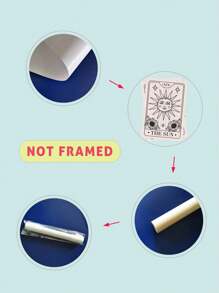 2pcs/Set Chemical Fiber Unframed Painting, Modernist Sun & Moon Pattern Wall Art Painting For Home Wall Decor