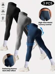 SHEIN Velisys Quần legging tập luyện thường ngày cạp cao khoét rỗng cho nữ - Nhiều màu - Xem 1