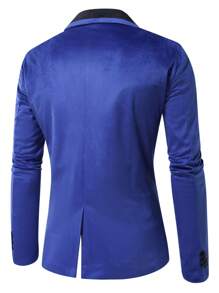 Manfinity AFTRDRK 1 件装 男士秋季休闲绅士撞色披肩领单扣西装外套