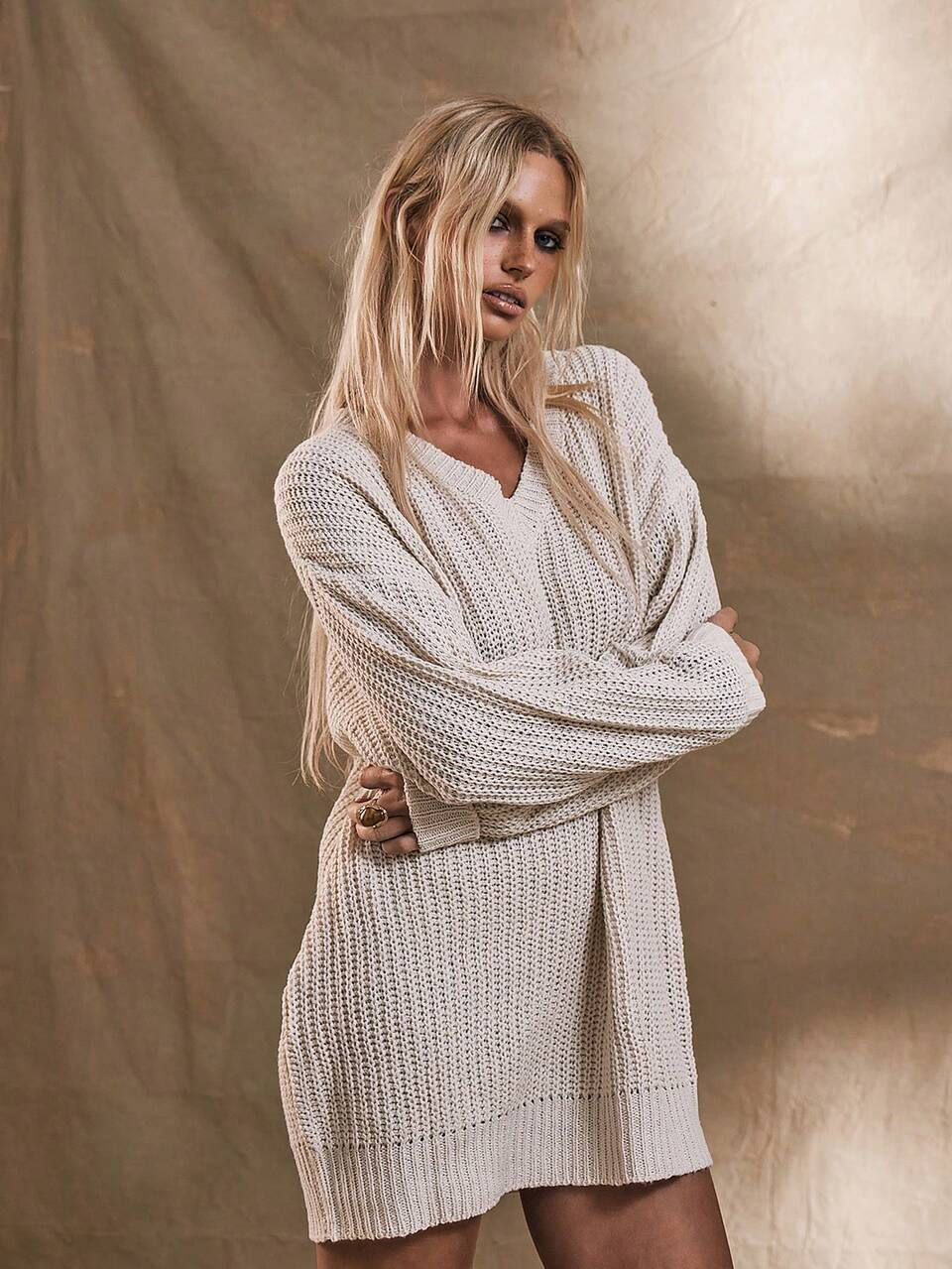 Western V Neck Oversized Sweater Dress, Boho, Bohemian, Cowgirl, Festival, Concert,Ibiza