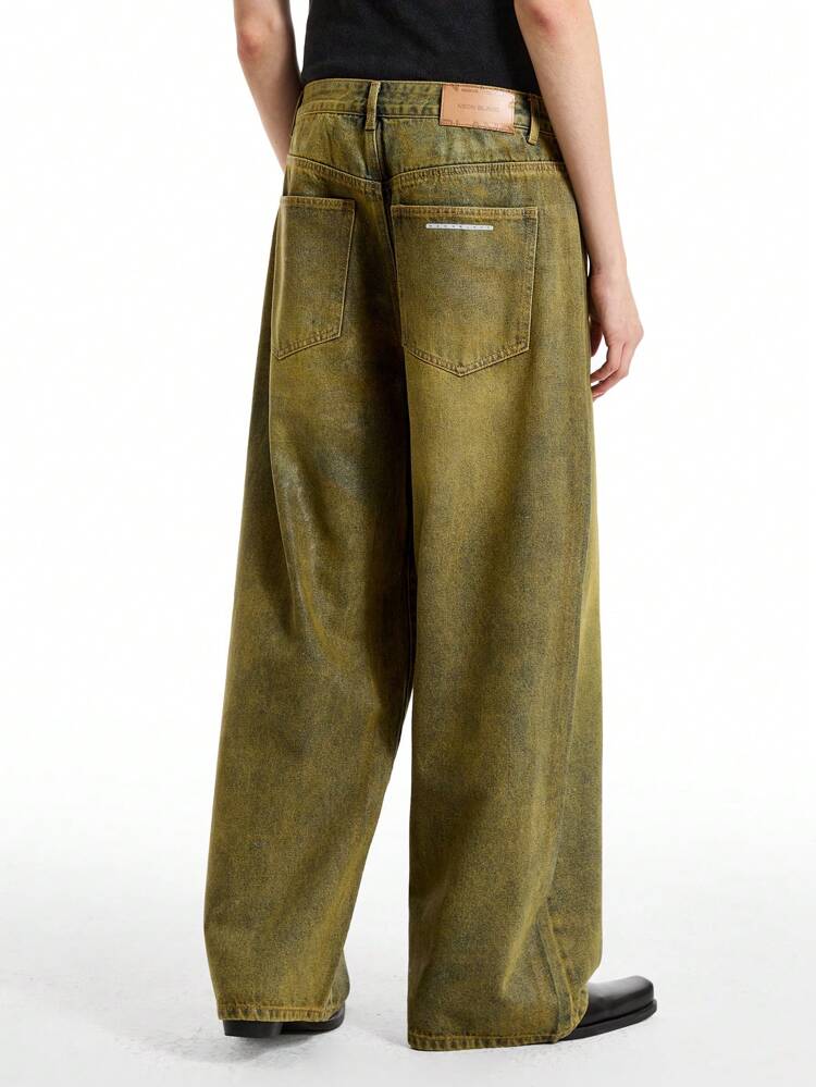 Men's Distressed Washed Loose Fit Jeans