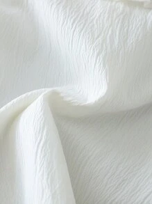 SHEIN LMoss Kids Blouse ample décontractée à col claudine de couleur unie pour jeunes filles - Blanc - Voir 7