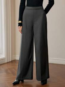 MOTF PREMIUM Pantalón ancho y holgado de corte recto - Gris - Ver 8