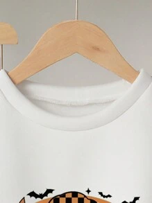 sweat-shirt en molleton avec impression de dessin animé et floral, style casual pour préadolescentes. Automne / Hiver - Blanc - Voir 3