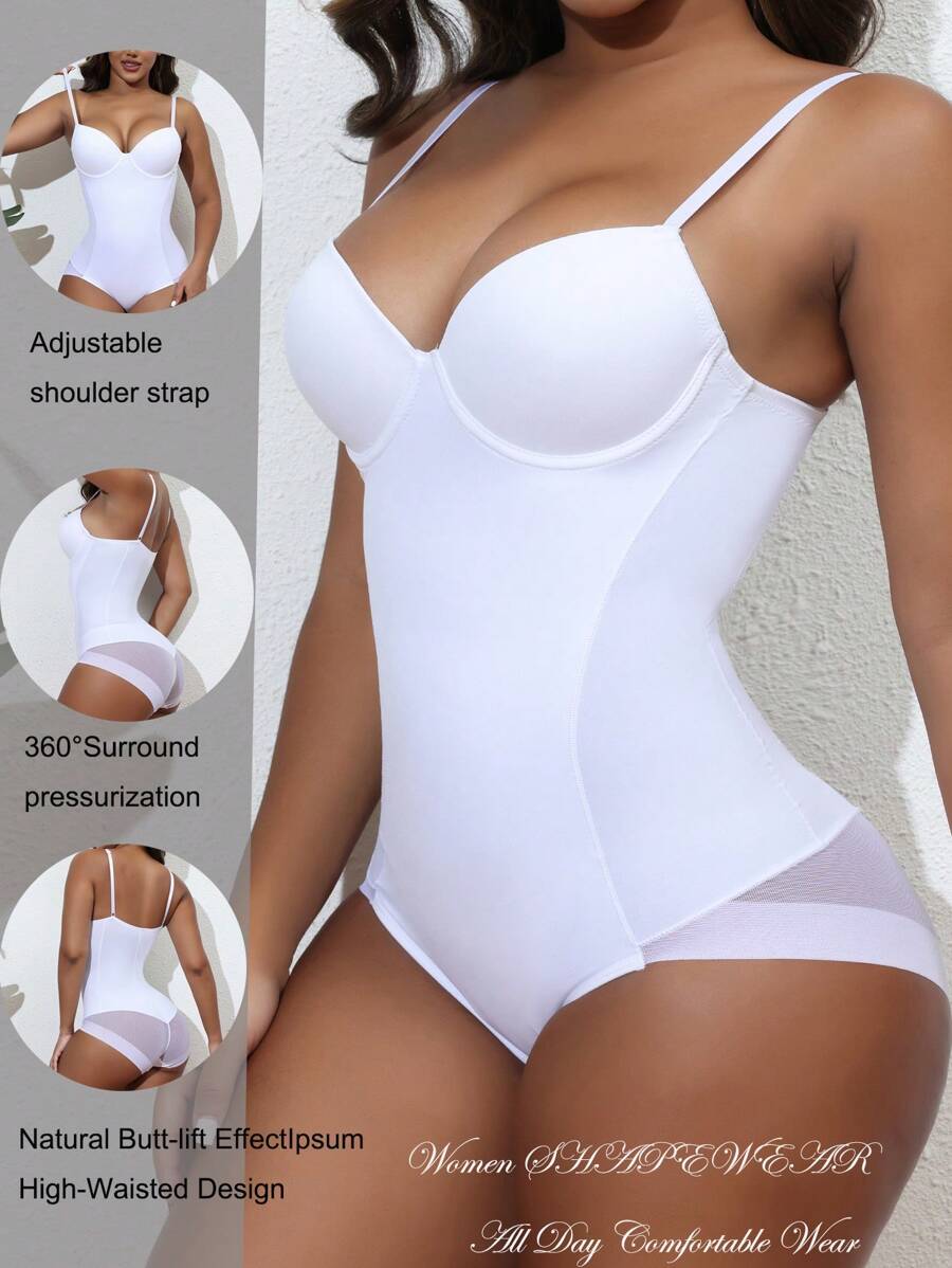 女士塑身连体衣 - 白色 - 查看 1