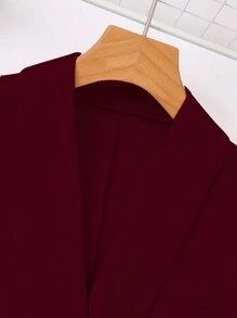 Franclia 杏色女士套装翻领长袖新年衣服秋季女装 - 紅色 - 查看 4