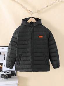 Tween Girls Loose Casual Plaid Comfortable Versatile Vest Padded Coat - Apricot - View 4