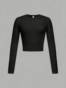 SHEIN 3pcs Tween Girl Fall/Winter Casual Striped & Solid Color Round Neck Long Sleeve T-Shirt Layering Set - Navy Blue - View 10