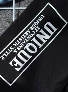 SHEIN Bộ 2 áo hoodie tay dài cổ tròn in chữ cho bé trai và quần bo thun thường ngày, mùa thu - Nhiều màu - Xem 8