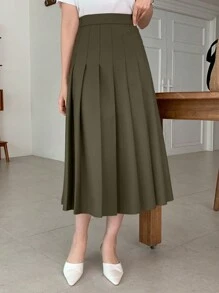 DAZY 女士春夏情人节及中国新年半身裙 - 橄欖綠 - 查看 3