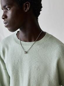 Manfinity VCAY Men's Fashionable Slim Fit Casual Knitted Long Sleeve Sweater, For Fall Winter - Green - View 3