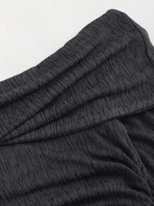 SHEIN x Carly Lawrence SHEIN Unity 女士复古修身露肩紧身连衣裙，性感法式风格 - 灰色 - 查看 5