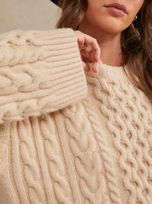 WESTFADE Cable-Knit Oversized Sweater - Cream - View 2