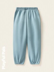 SHEIN 2 件男女通用可爱/复古/休闲/家居服/户外笑脸卡通印花厚运动裤，适合春/秋/冬 - 彩色 - 查看 8
