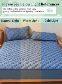 1件纯色床笠，床垫罩，床笠，透气舒适床垫保护套，柔软防起球床罩，亲肤床笠，简约风格床上用品，简约家居装饰，适合所有床尺寸 - 藍色 - 查看 8