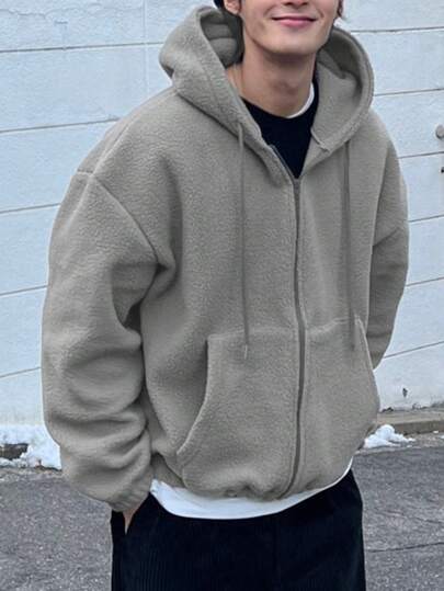 DAZY بلوزة رياضية مبطنة بالحرارة مع كابوشون، رمادي، خريف/شتاء