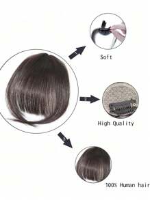 人類頭髮劉海有鬢角自然黑色顏色劉海夾接髮初學者友好真實至