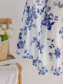 Soleia Damen Große Größen Blumen Muster Kleidung für den Urlaub und den Schulanfang, Herbst Outfits - Verschiedenfarbig - Übersicht 6