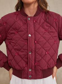 WESTFADE 蝴蝶结绗缝飞行员大衣