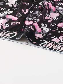 NotGurli Men'S Letter & Cartoon Rabbit Print Boxer Shorts