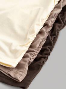 SHEIN Girlism 3 件套 Tween 女童休闲运动吊带背心基本款套装 - 棕色 - 查看 8