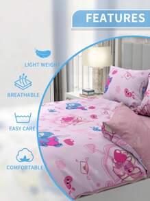 Disney 2/3pcs Stitch Duvet Cover Set, Disney Bedding, Cozy And Anti-Pilling Bedding Set, Soft And Breathable, Cartoon Style Comforter Cover Set, Fits For Twin Full King Queen All Size Beds, Suitable For All Seasons, Machine Washable, Valentine's Day Bedding, Stitch Home Textile, Gifts, Stitch Stuff, Stitch Room Decoration, Quilt Core Not Included