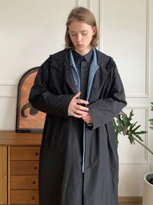 Manfinity VCAY 1pc Men's Lightweight Fitted Casual Hooded Long Sleeve Jacket, Stylish Everyday Wear, For Fall Winter - Black - View 3