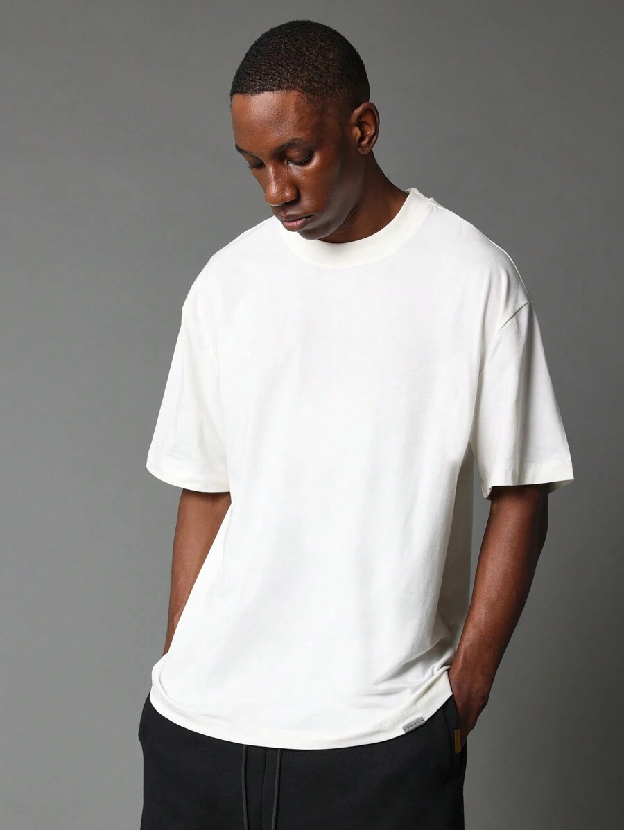 SUMWON Regular Fit Short Sleeve Essential Tee - Beige - View 1