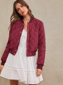 WESTFADE 蝴蝶结绗缝飞行员大衣