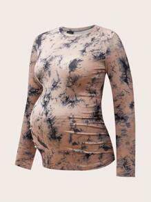 SHEIN 3 pièces/Set Top de maternité décontracté à col rond manches longues, ensemble de t-shirts moulants de grossesse - Multicolore - Voir 9