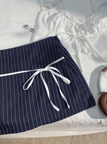 Comfortcana 秋季系腰短打底裤连裙 - 藏蓝色 - 查看 6