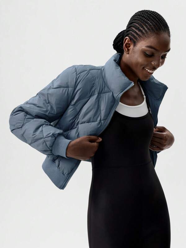 VARSITIE High Collar Long Sleeve Warm Basics Women Sports Winter Coats