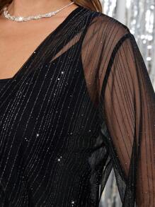 Gownix 大码休闲时尚闪光前开短夹克，适合外出，秋季