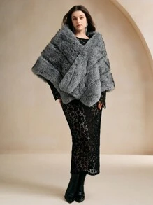 Anewsta Poncho de mujer talla grande, elegante y de alta gama