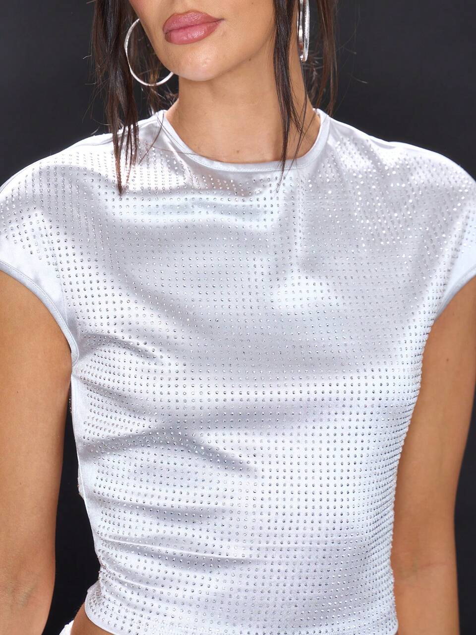 Cropped Diamante Baby TeeVacation Spring Summer Ibiza Boho Holiday