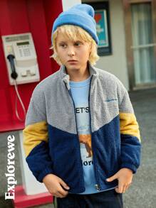 Boys Crew Neck Long Sleeve Print Minimalist Pullover Sweatshirt, Casual Everyday Wear - Multicolor - View 4