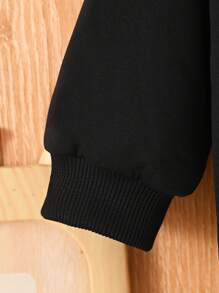 Chaqueta con capucha de forro polar con estampado de dinosaurio casual para bebé niño en otoño/invierno - Negro - Ver 7