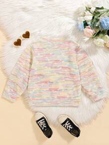 Áo nỉ dệt kim dài tay họa tiết trái tim và chấm bi dễ thương cho bé gái - Nhiều màu - Xem 2