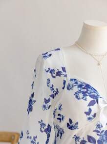 Soleia Damen Große Größen Blumen Muster Kleidung für den Urlaub und den Schulanfang, Herbst Outfits - Verschiedenfarbig - Übersicht 8