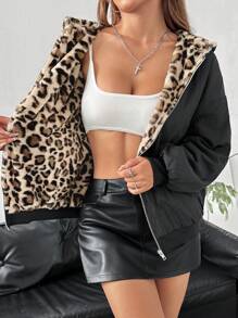 Muchica Black Woven Ladies Hooded  Jacket - Apricot - View 5