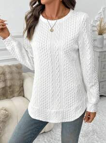 EMERY ROSE Women Asymmetric Hem Double Layer Textured Fabric Casual Elegant Sports Loungewear Warm Base Layer Sweatshirt, Autumn/Winter,Long Sleeve Tops Graduation,Back To School Outfits,Graduation,Teacher Outfits For Women,Back To School