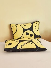 SmileyWorld® | SHEIN 卡通表情设计床上用品套件 - 彩色 - 查看 4