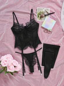 EmpressEnvy Charming Lace, Fishbone Design Sexy Lingerie For Women For Going Out, Baddie Look - Black - View 7