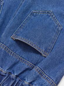 Teens Boys Comfortable Casual Basic Diamond Washed Street Loose Non-Stretch Denim Pants, Thin Style For All Seasons - Medium Wash - View 6