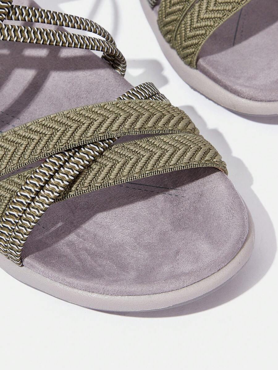 CUCCOO OUTDOORSY Women Elastic Hook And Loop Flat Sandals SHEIN EUR